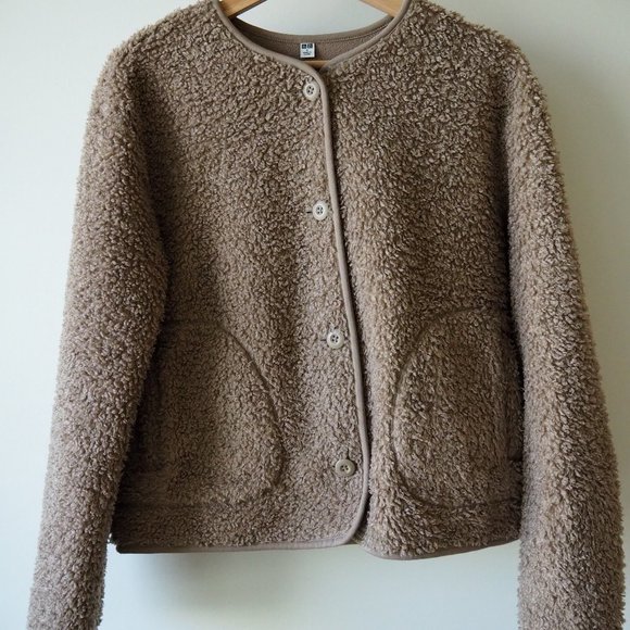 Uniqlo-Teddy Bear Fleece Lined Bomber Jacket - Picture 1 of 3